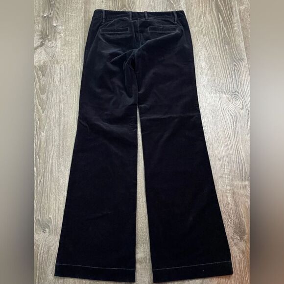 Ann Taylor's Loft jet black velvet feeling pants boot cut wide leg size 4 - Picture 3 of 7